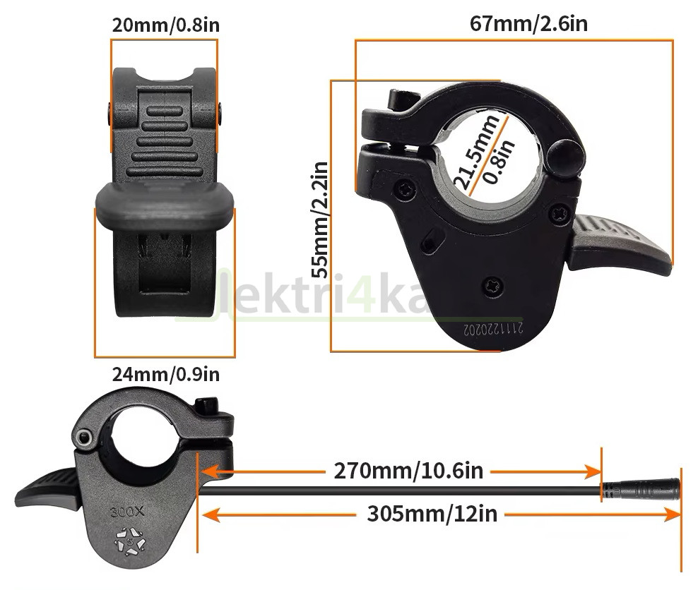 Акселератор (палец) 300X за газта 12V-72V (3pin Female) - Image 5
