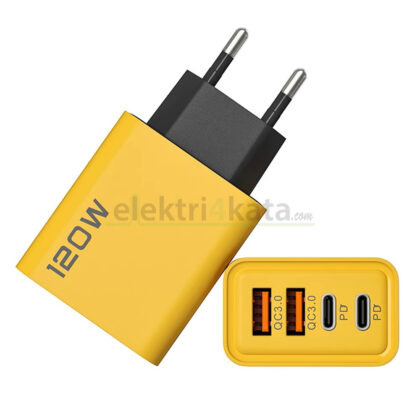 120W бързо USB зарядно - 4 порта