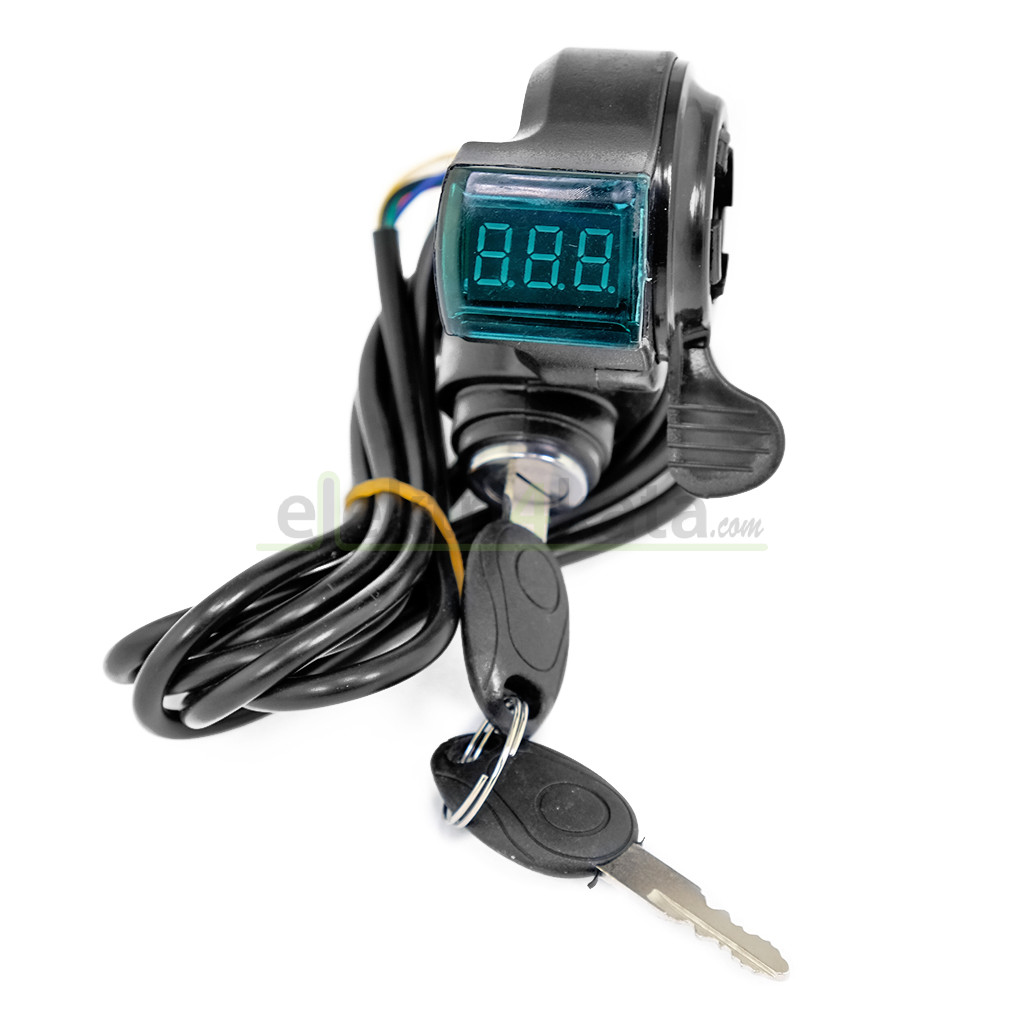 Акселератор (палец) за газта 12V-72V с индикатор и ключ