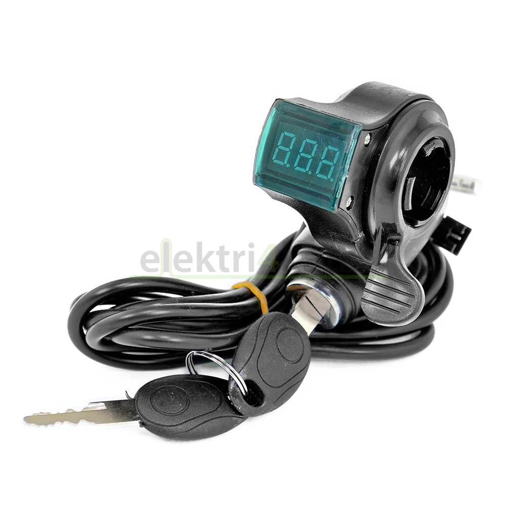 Акселератор (палец) за газта 12V-72V с индикатор, ключ