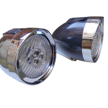 Ретро LED фар за велосипед с 3 диода и USB Type-C зареждане