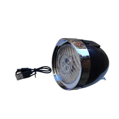 Ретро LED фар за велосипед с 3 диода и USB Type-C зареждане