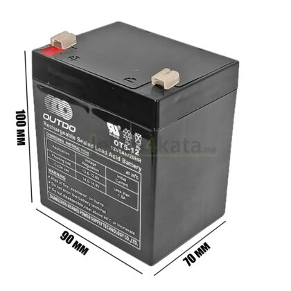 Тягов акумулатор 12V-5Ah OUTDO размери